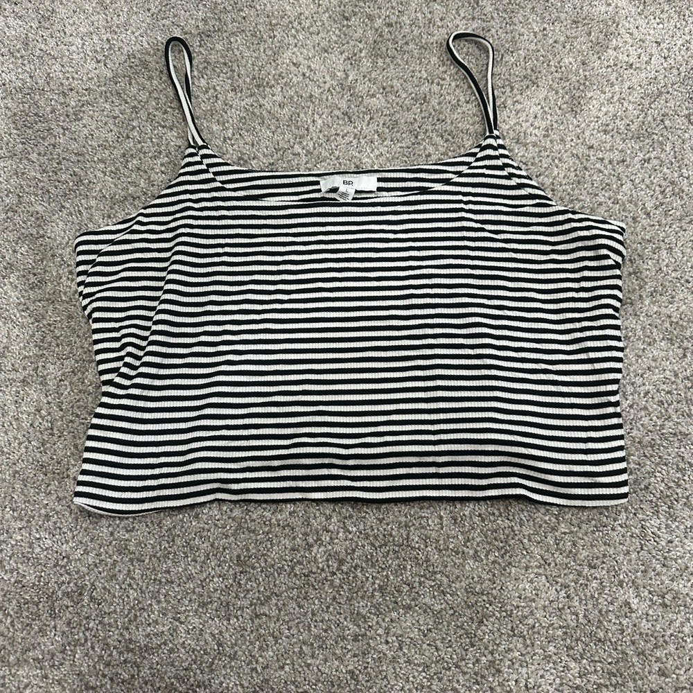BP Striped Black and White crop Top